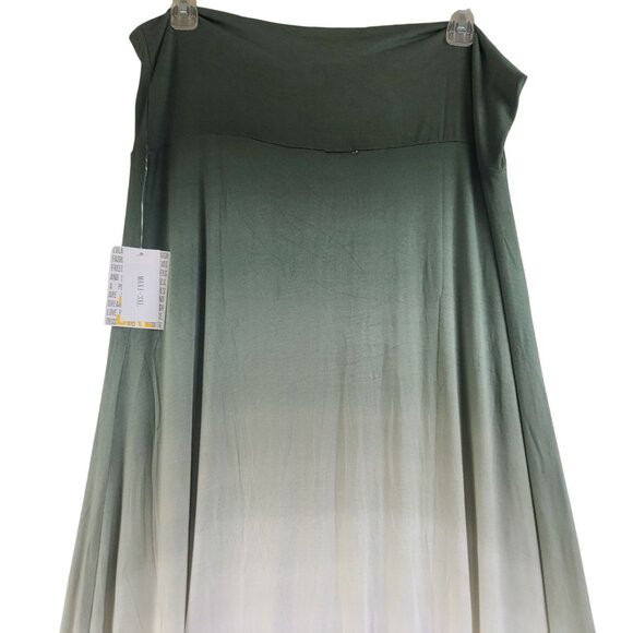 NEW LuLaRoe 3XL Green to White Ombré Slinky Rayon Fabric Maxi Skirt Dress - Picture 7 of 10